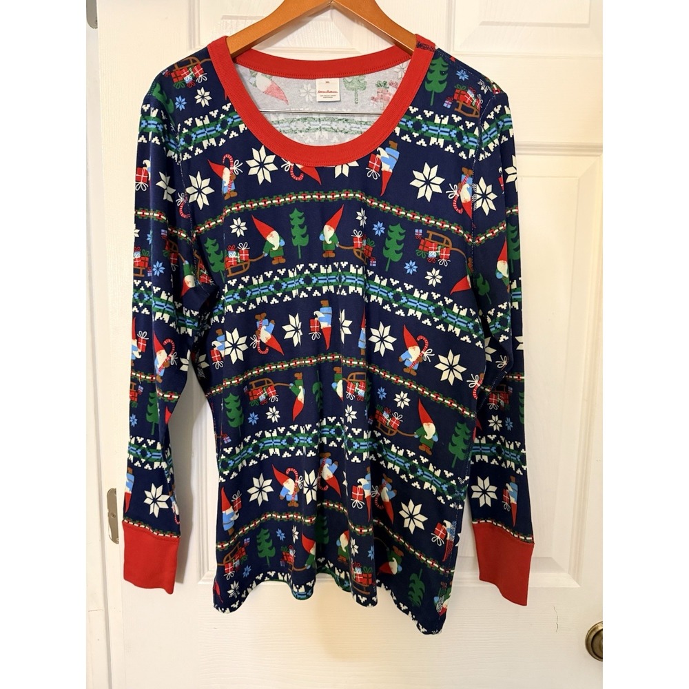NWT HANNA ANDERSSON WOMEN'S ORGANIC GNOME SWEET GNOME PAJAMA SHIRT SIZE XXL NWOT